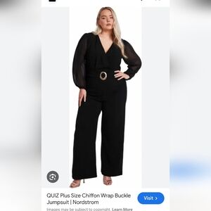 Quiz Black Detail Chiffon Sleeve Palazzo Jumpsuit